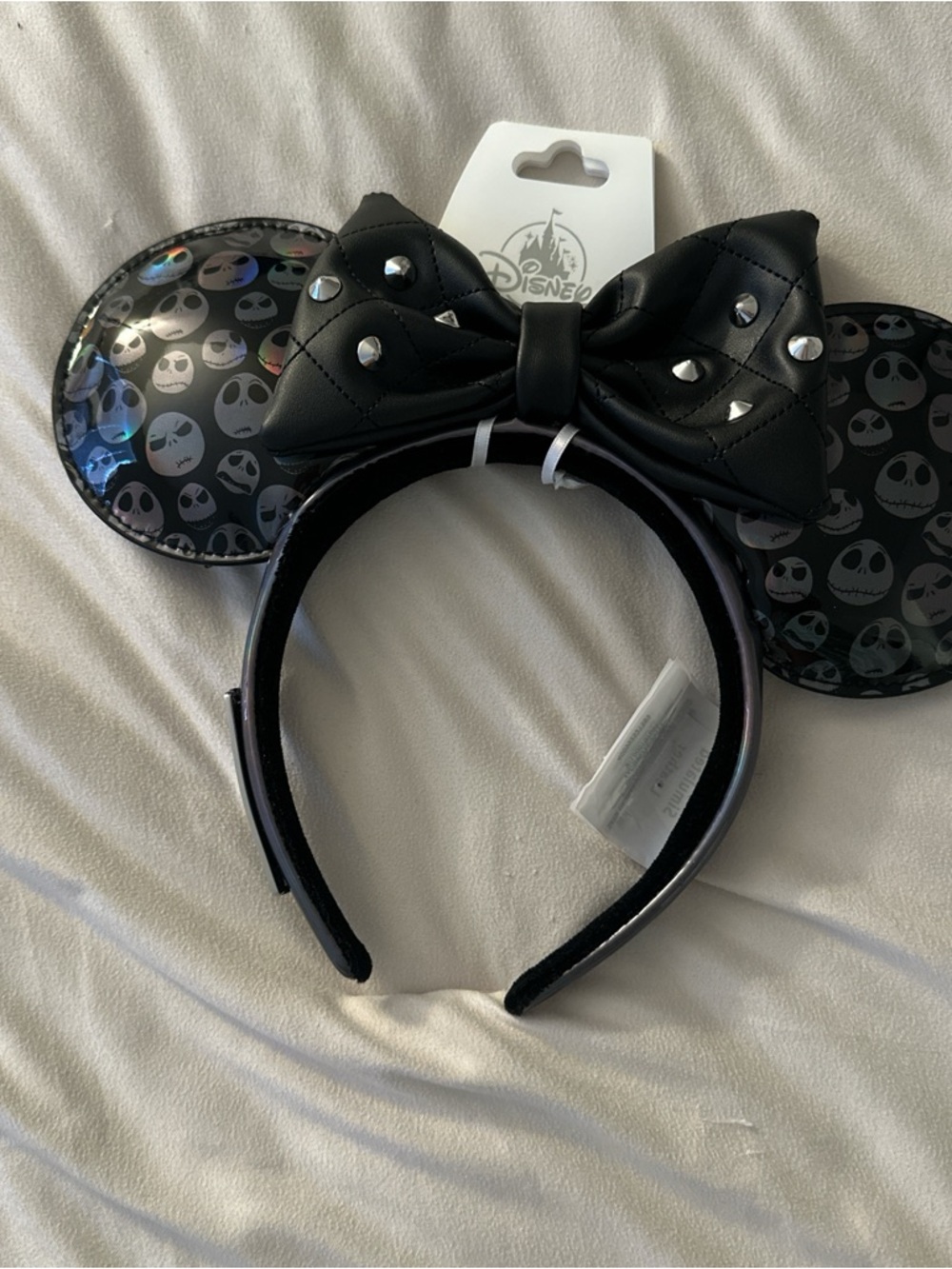 Disney The Nightmare Before Christmas Black and Silver Minnie Ear Headband